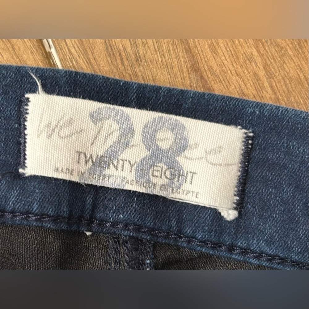 FREE PEOPLE FEEL ALRIGHT STARGIRL SKINNY‎ SOFT STRETCH NAVY JEANS. 28. - Picture 4 of 5